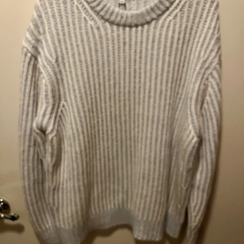 Elizabeth and James Cream And Blue Crewneck Sweater